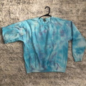 Blue Tie-Dye Crewneck Sweatshirt